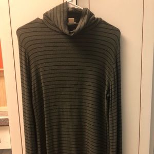 Mossimo Green & Black striped turtle neck